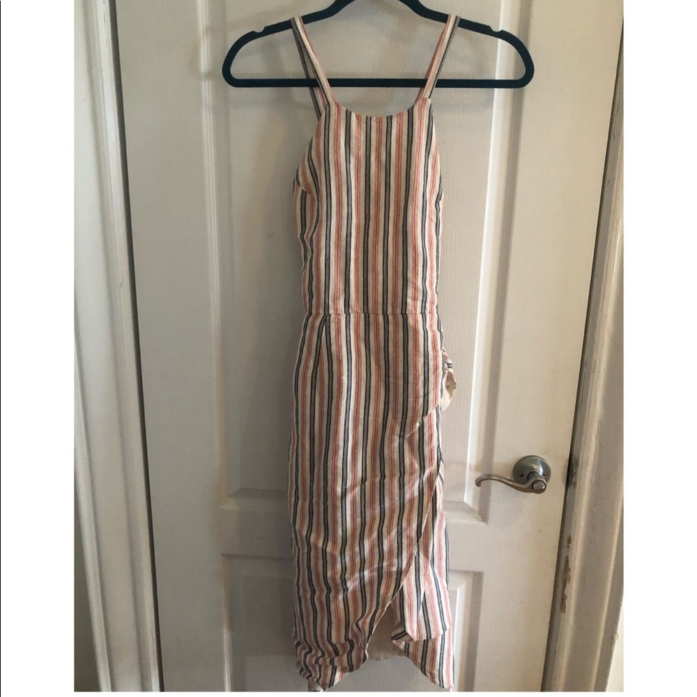 Privacy please Stripped open linen + cotton dress!